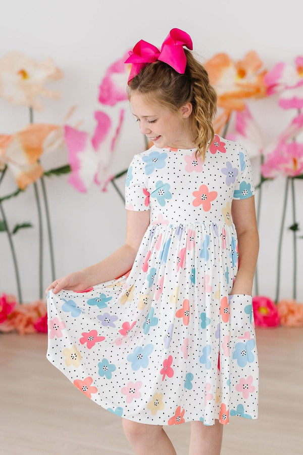 dots-daisies-s-s-pocket-twirl-dress Mila &  Rose - Sophia's Style-Dots & Daisies S/S Pocket Twirl Dress-6-12M--1